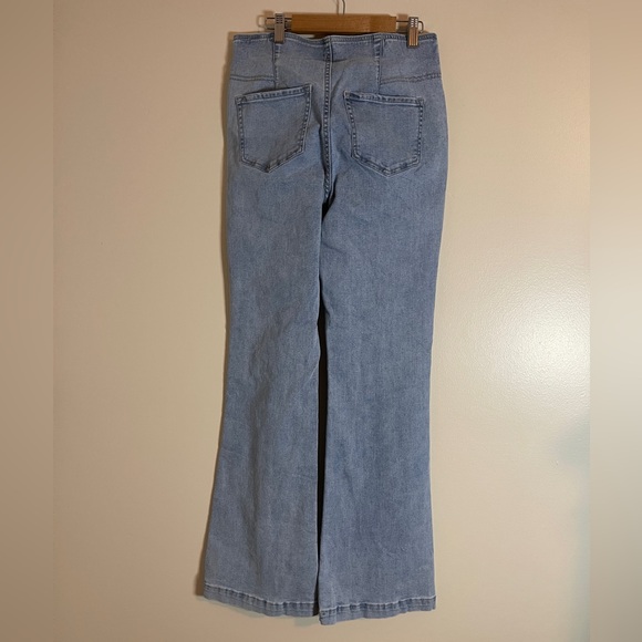 Knox Rose Jeans Womens 8 Blue High Waist Flare Leg Jeans 70s Chic Boho Denim - Picture 5 of 12